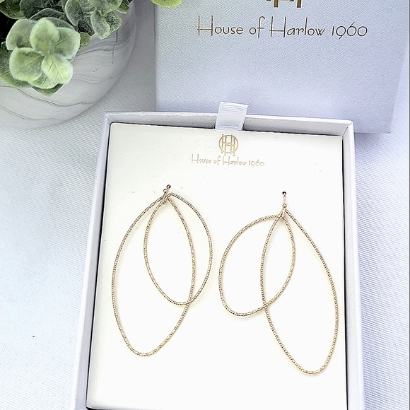 House of Harlow 1960 Jewelry - House of Harlow 1960 gold double drop earrings